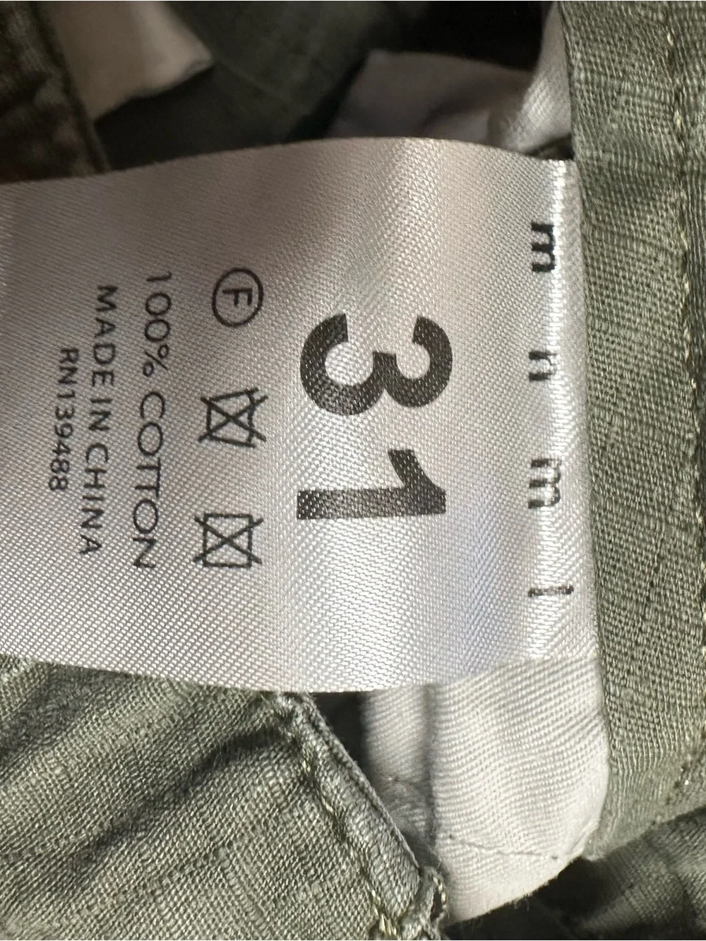 Mnml men’s cargo utility pants army green adjustable size 31 grunge military